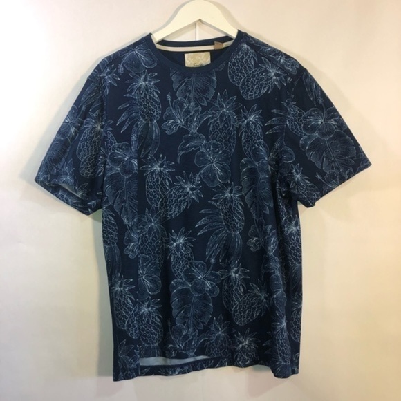 Tasso Elba Island Pacific Blue Tropical Short Sleeve T Shirt Size Large - Picture 2 of 11